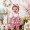 thumbnail image 2 of Easter Baby Outfit Short Sleeve Cute Print Bodysuit and Headband Set Girls Summer Clothes Outfits for 3-6 Months Girl, 2 of 9
