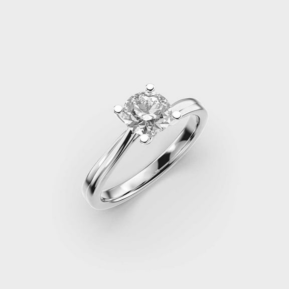 1 Carat Beautiful IGI Certified Lab Grown Diamond Engagement Ring for Women 10K White Gold | Round Cut Lab Created Solitaire Diamond Rings | Size 7 Diamond-Capitals