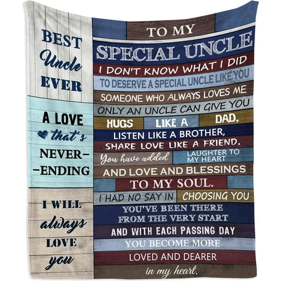 Uncle Gifts Blanket 50"x60", Gifts for Uncle, Best Uncle Gifts from Niece/Nephew, Uncle Birthday Gifts, Birthday Gifts for Uncle, Funcle Gifts for Uncles from Nieces,Best Uncle Ever Gift Ideas
