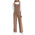 thumbnail image 1 of AherBiu Womens Ribbed Jumpsuits Sleeveless Square Neck Comfy Suspenders Slim Stretchy Rompers, 1 of 7