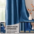 thumbnail image 5 of JIUZHEN Extra Long Velvet Curtains 120 inches - Soft Retro Blackout Velvet Drapes Room Darkening Thermal Insulated for Living Room/Villa, 52W x 120L, 2 Panels with Tiebacks,Blue, 5 of 9