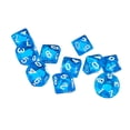 thumbnail image 1 of 10 dados transparentes D10 de múltiples caras para juegos TRPG Azul, 1 of 9