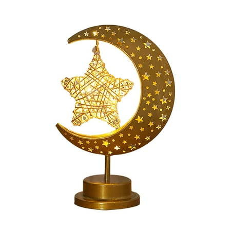 

Yoaney Night Lights Clearance， Led Iron Star and Moon Lamp Ornaments Lamp Star Frame Rattan Star Styleclearancenight Light Clearance Sale