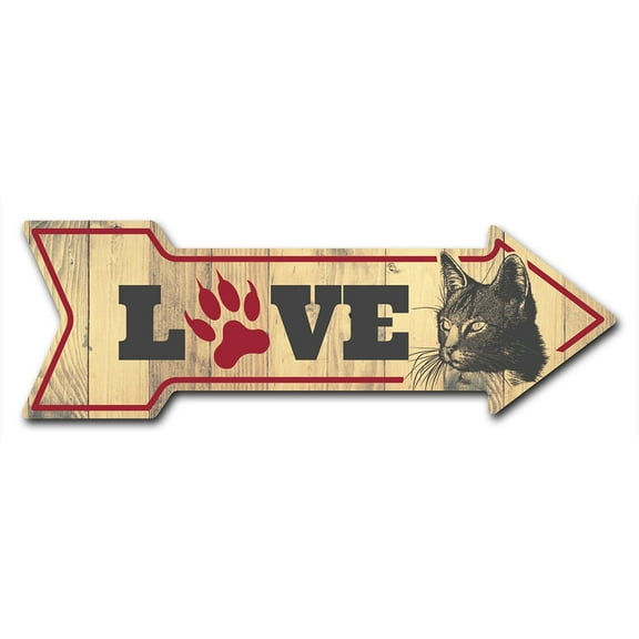 SignMission 6 x 18 in. Indoor & Outdoor Decor Direction Sticker Vinyl Wall Decals - Love Cats - 24 in.