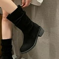 thumbnail image 5 of OKBOP Womens Chunky Heel Mid-Calf Boots-Tall Cowboy Boots Women Christmas Vintage Winter Boots for Women Black, 5 of 5