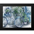 thumbnail image 2 of Tre Sorelle Studios 14x12 Black Modern Framed Museum Art Print Titled - Blue and White Bicycle Florist Shop, 2 of 5