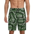 thumbnail image 2 of Rocae Green Snakeskin for Men's Soft Sleep Pajama Shorts, Waistband and Pockets, 2 of 9