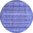 thumbnail image 1 of Ahgly Company Indoor Round Abstract Blue Modern Area Rugs, 3' Round, 1 of 4
