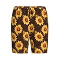 thumbnail image 3 of Picia Chocolate Plaid Sunflower A Pajama Shorts for Men, Men's Pajama Bottoms, Sleepwear,Short Pajama Pants-3X-Large, 3 of 9