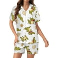 thumbnail image 1 of PRIYAL Ensemble de Pyjama Deux Pièces Crocodiles Dessin Animé pour Femmes Manches Courtes, 1 of 5