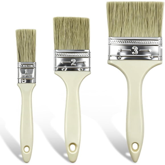 3 Pack Paint Brushes - Ideal for Priming, Painting, Varnishing, Wood, Walls, and More