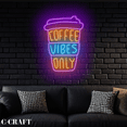 thumbnail image 3 of C-CRAFT Coffee Vibes Only Wall Art Led Light Neon Sign For Coffee Shop Decor, 3 of 4