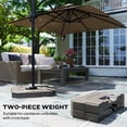 thumbnail image 3 of Outsunny 2-Piece Cantilever Offset Patio Umbrella Base Weight Set, 231 lb Heavy Duty Water or Sand Fillable Outdoor Offset Umbrella Weights, Brown, 3 of 9