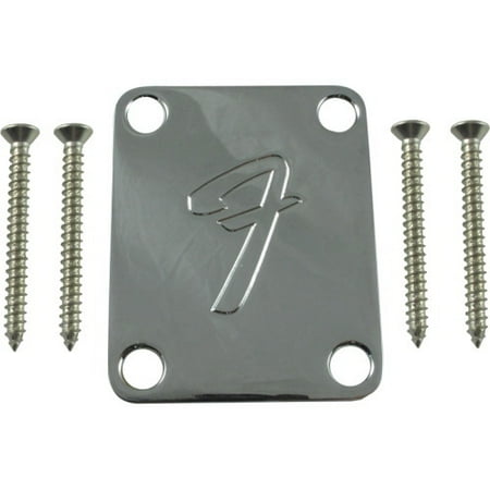 Fender 70s Vintage-Style F Logo Neck Plate with 4-Bolt for Guitars and Basses