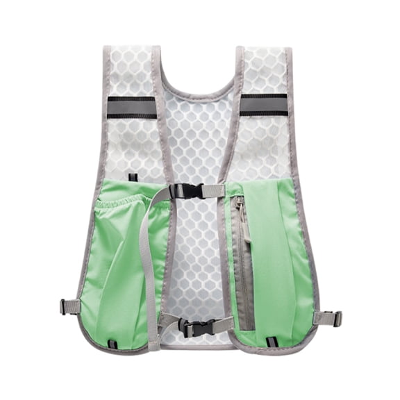 Women Lightweight Running Hydration Vest Water Resistant Nylon Backpack with Bottle Storage Reflective Design (Green)