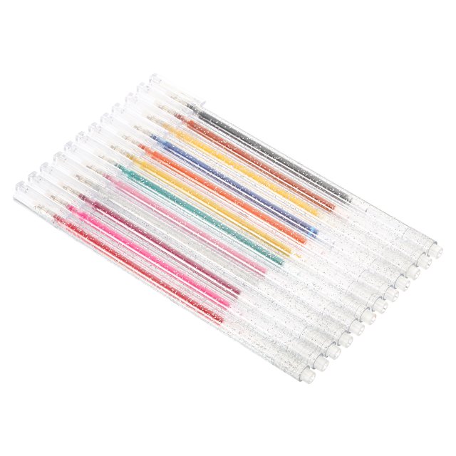 Unique Bargains 6.3' 1mm Bold Line Flash Gel Ink Pens Gel Pens Colorful Graffiti Highlighter Multicolor 12 in 1 Set