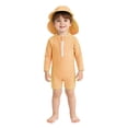 thumbnail image 2 of Tiijoy Boys Striped Zipper Long Sleeve Rashguard 1-Piece Swimsuit & Hat, Sizes 0-24 Months, 2 of 8