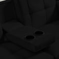 thumbnail image 7 of FFH Convertible Futon Sofa Bed for Living Room, 69" Tufted Sleeper Loveseat with Cup Holder, Black Velvet, 7 of 7