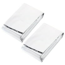 Minkissy 2Pcs First Aid Thermal Blanket for Emergencies Space Saving Silver Film