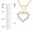 thumbnail image 4 of 18K Yellow Gold Plated Sterling Silver Round Moissanite Open Heart Pendant Necklace D Color, VVS1 Jewelry Gift For Her for Women, 4 of 5