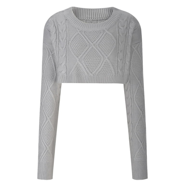 Cropped grey shop knitted jumper