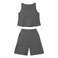 thumbnail image 4 of Costeam Womens 2 Piece Sleeveless Top and Loose Pocket Pants Set Solid Color Soft Stretch Fabric High Waist Casual Wide Leg Pant Outfit Suit, 4 of 6