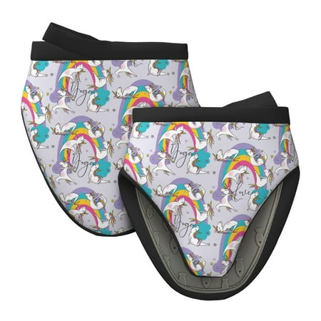 

Matuu Unicorn DoingYoga for Non-Slip Mini Oven Soft Silicone Mitt 5.9 x5.9