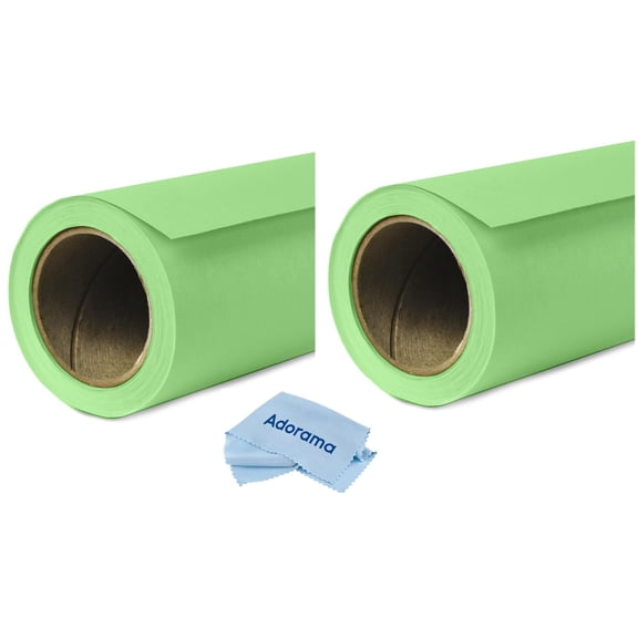 Savage 2 Pack Widetone Seamless Background Paper, 86" wide x 36' Mint Green, #40 - With Microfiber Cleaning Cloth