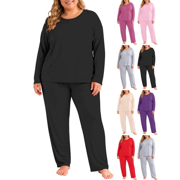 Women's 2-Piece Warm Base Layer Set Classic Crew Neck Thermal Top & Pants, Essential Winter for Daily Wear