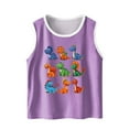 thumbnail image 2 of BLTIBY 2025 Girls Boys Tank Top Summer Sleeveless Funny T Shirt for Teen Infant Toddler Round Neck Printed Casual Fashion Tee Blouse Purple 4-5 Years, 2 of 6