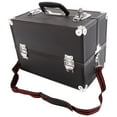 thumbnail image 2 of Makeup Train Case Aluminum Alloy Jewelry Box Organizer Black, 2 of 8