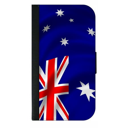Australian Flag Phone Case Compatible with the Samsung Galaxy s9 - Wallet Style with Card (Best International Phone Cards Australia)