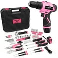 thumbnail image 3 of JENABOM Pink Tool Set for Women-12V Cordless Drill Kit, 151 Pcs Box With Hand Drill, Home Tool Kits , Perfect for Homeowner, DIY, 3 of 10