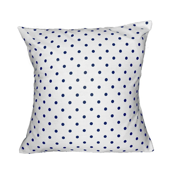 Cotton Small Polka Dots Decorative Throw Pillow/Sham Cushion Cover Navy on White