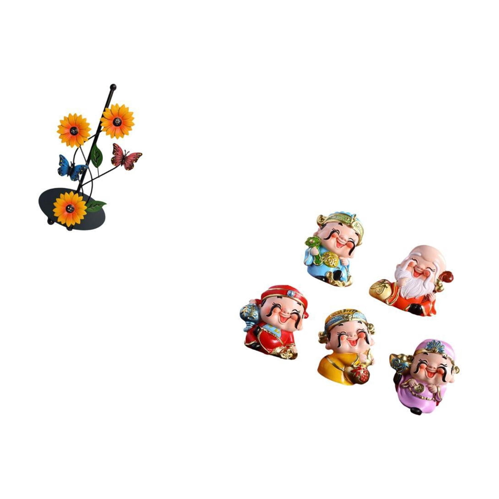 Fiocias Toilet Paper Holder Paper Towel Holder Countertop Desktop Figurine Cartoon God of Fortune Figurine Feng Shui Gift Cute God of Wealthy Statue