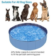 Moclever Foldable Dog Swimming Pool, 63in Kids Swimming Pool Outdoor Bathing Tub for Baby Pet, Blue