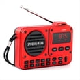 thumbnail image 1 of Radio FM Digital Portátil Recargable con Pantalla LED y Altavoz Bluetooth 5.4, Ideal para el Hogar y Viajes. Color Rojo., 1 of 7
