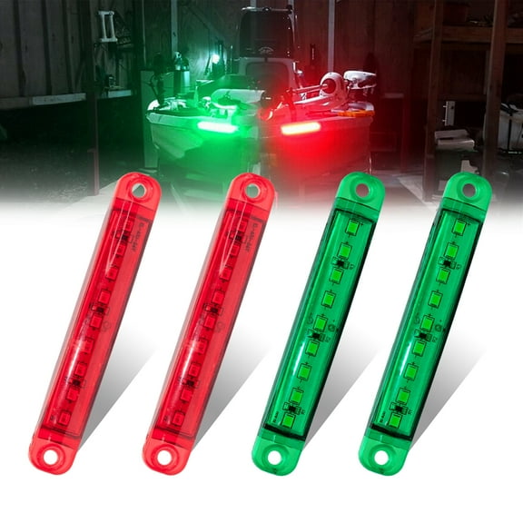 UCINNOVATE 4Pcs Boat Navigation Lights, Tape Stern Lights, Marine LED Strip Lights for Yacht Fishing Pontoon Jon Boat Sailboat Kayak Bass Vessel