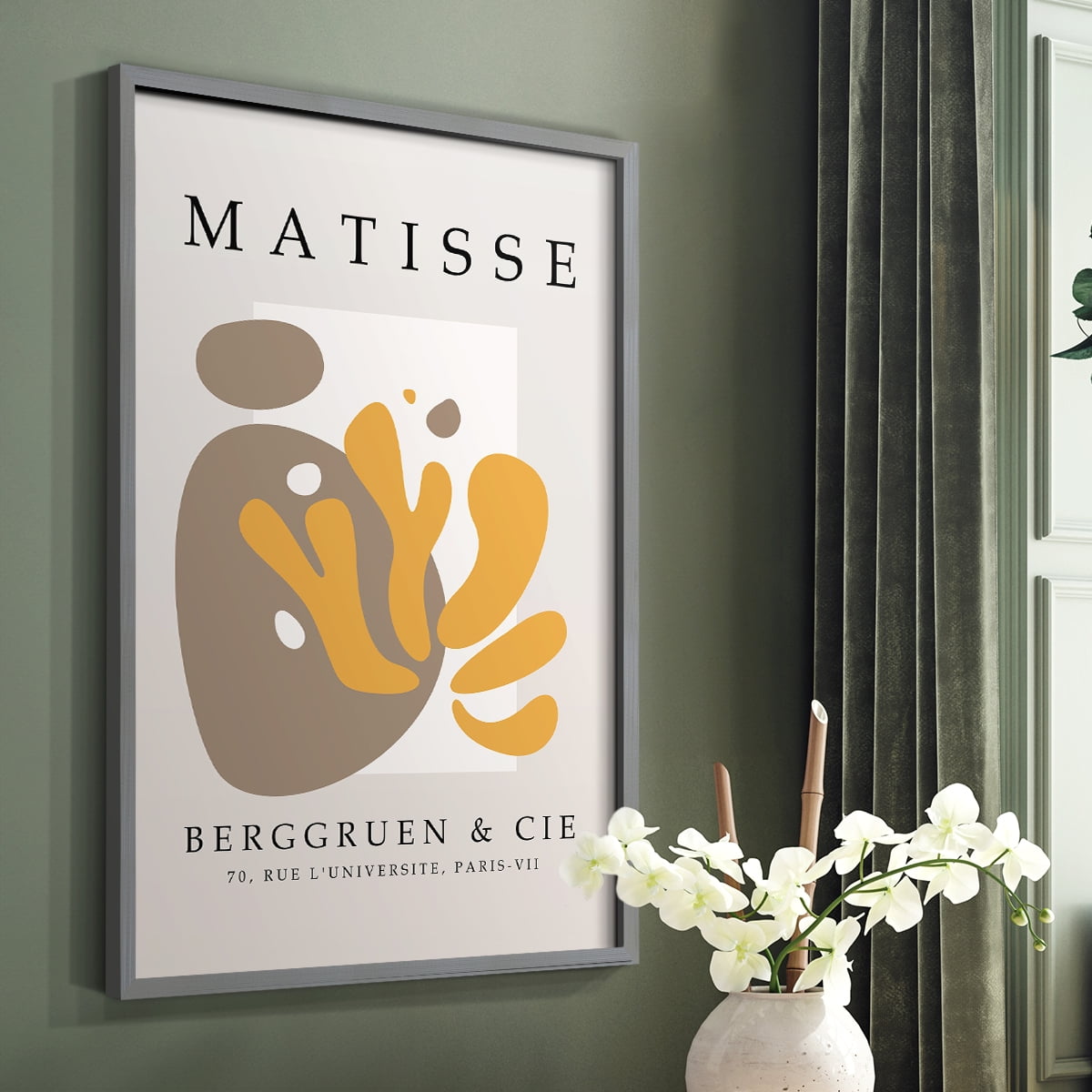 Matisse CXL Framed Print in Gray Solid Wood 22 x 28 Framed Print
