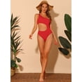 thumbnail image 5 of DARING DIVA One Shoulder Asymmetric Cutout Swimsuit Bathing Suit XL Red, 5 of 6