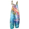 thumbnail image 4 of Summer Plus Size Floral Boho Bib Overalls for Women Hippie Jumpsuit Print Spaghetti Strap Rompers, 4 of 4