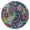 chic, variant on Waterproof Round Tablecloth with Secure Elastic Edge, Boho and Tropical Palm Trees Inspired Designs, Backed for Non-Slip Use Indoors and Outdoors