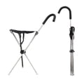 thumbnail image 1 of Bastón con asiento,Silla de caña de caminar plegable,Asiento de senderismo liviano anti -slip portátil,Silla para acampar Support Support Stool,Heces de mango triangular Capacidad de carga, 1 of 8