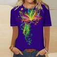 thumbnail image 1 of Fankiway Mode Féminine Carnaval Imprimé Col Rond Manches Courtes T-Shirt Décontracté Haut Manches Courtes Hauts Liquidation Chemises Femmes Manches Courtes, 1 of 3