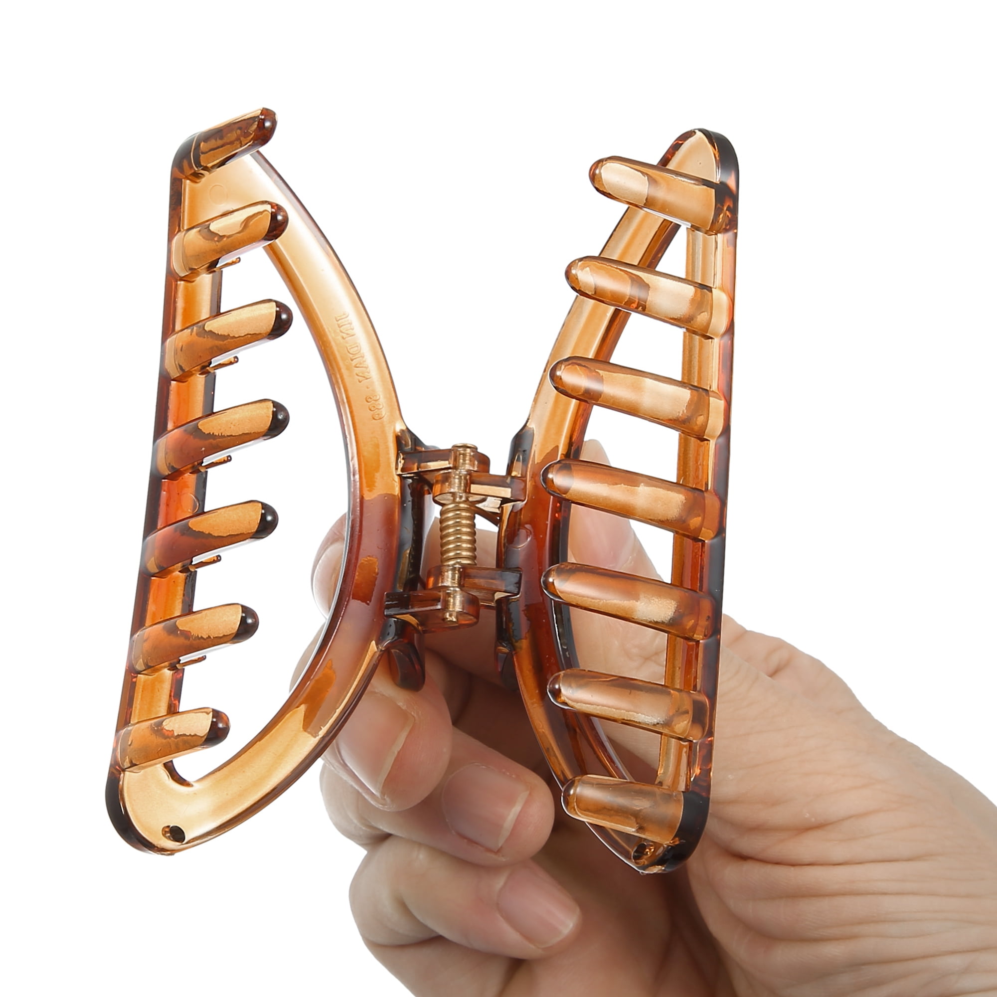 Unique Bargains Claw Clip Hair Accessories Hair Clip No Slip Grip Plastic Brown 3.54