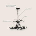 thumbnail image 6 of JONATHAN Y Eldora 26" Adjustable Resin Antler 4-Light LED Chandelier, Black, JYL6301D, 6 of 10