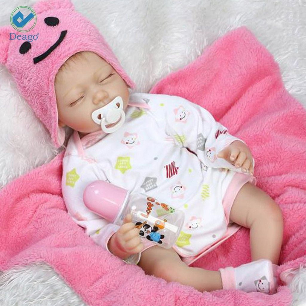 Deago Reborn Baby Dolls 22 Cute Realistic Soft Silicone Vinyl Dolls  Newborn Baby dolls With Clothes