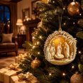 thumbnail image 6 of Christmas Nativity Scene Acrylic Flat Ornament 3.1 in Religious Holy Family Hanging Tree Decor Design C, 6 of 6