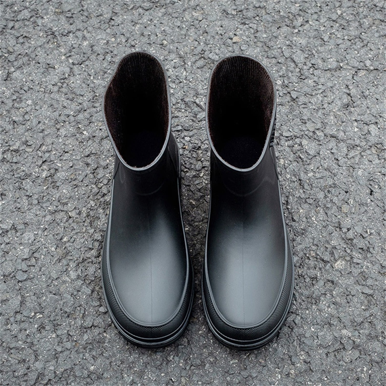 Men Waterproof Garden Slip-On Short Boots Rain Boots Breathable Lightweight Mid Calf Deck Fishing Outdoor Slip Resistant Shoes for Outdoor Activities