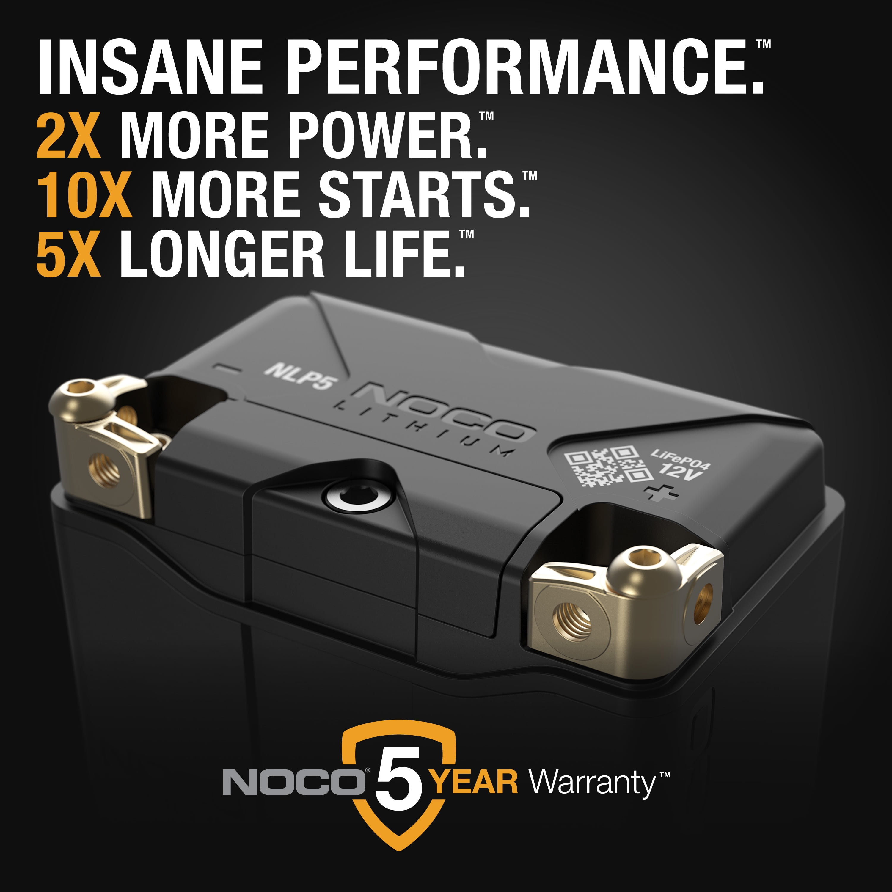 NOCO Lithium NLP5: Group 5 250A 12V 2Ah Lithium Powersport Battery
